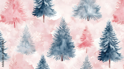 Pink romantic Christmas holiday pattern