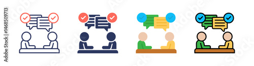 Effective Communication Multi Style Icon Set Vector 