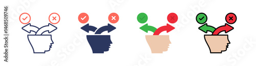 Decision Making Multi Style Icon Set Vector 