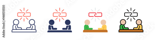 Bonding Multi Style Icon Set Vector 