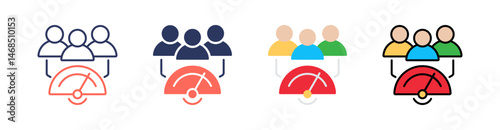 Team Performance Multi Style Icon Set Vector 