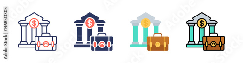 Monetary Policy Multi Style Icon Set Vector 