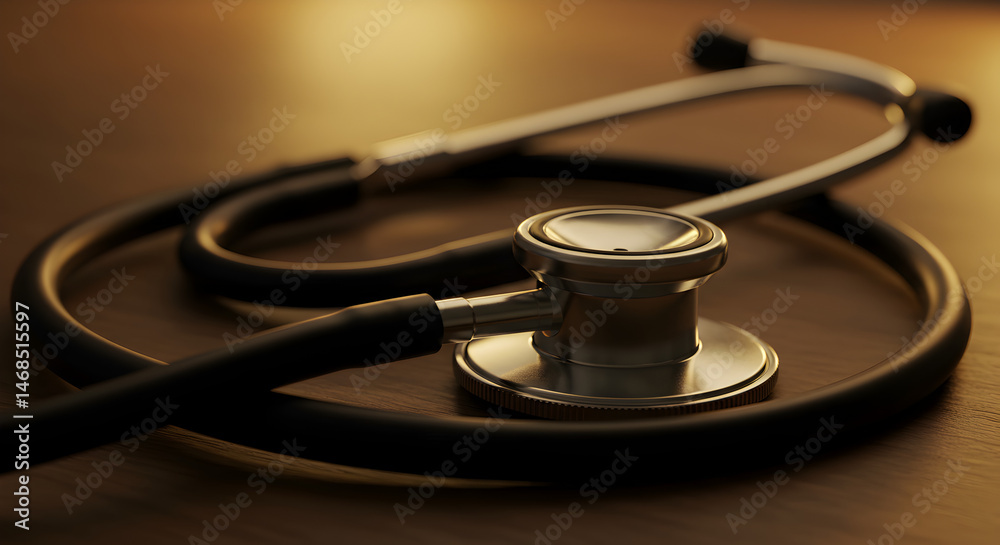 Stethoscope on Wooden Surface