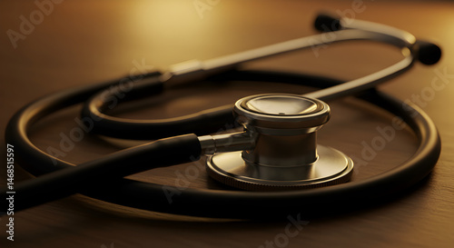 Obraz na płótnie Stethoscope on Wooden Surface w salonie