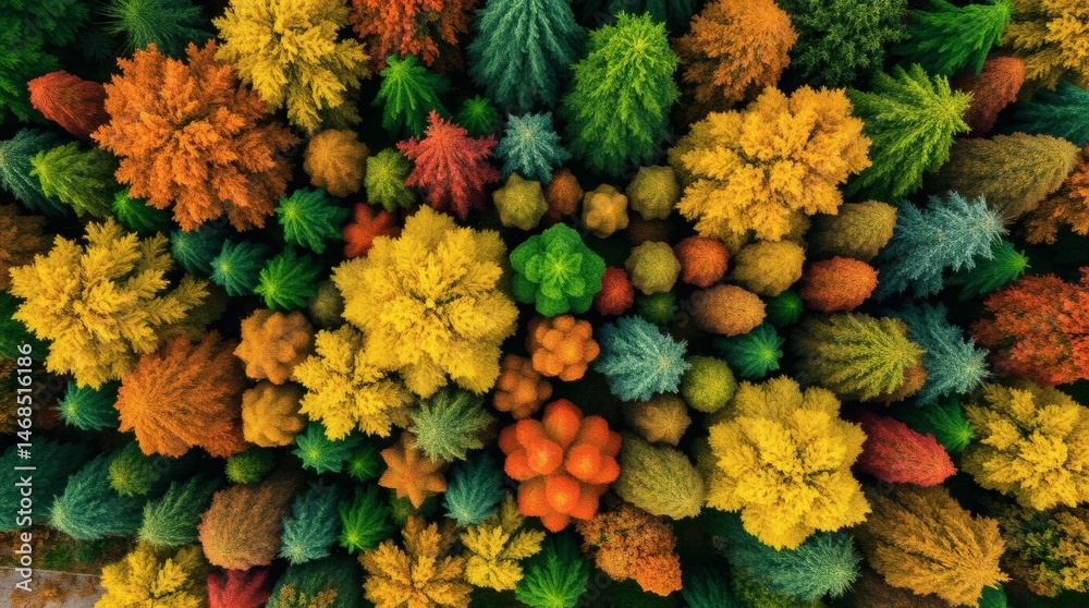 Fototapeta premium abstract fractal colorful forest background.