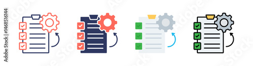 Project Management Multi Style Icon Set Vector 