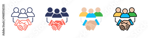 Relationship Multi Style Icon Set Vector 