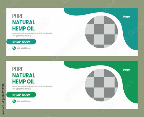  Hemp product cbd oil social media facebook cover template
