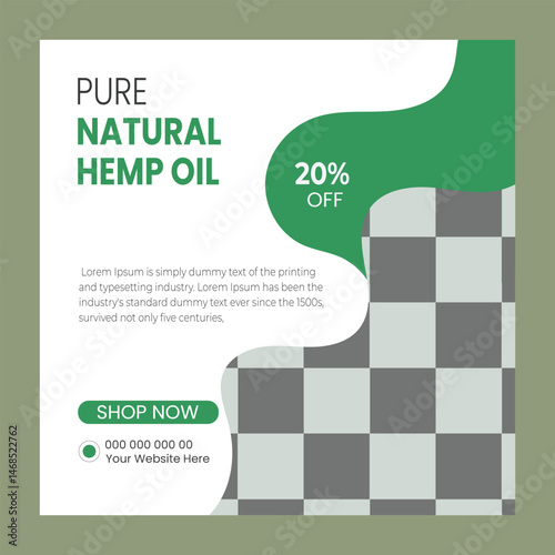  Hemp or CBD oil social media post template 
