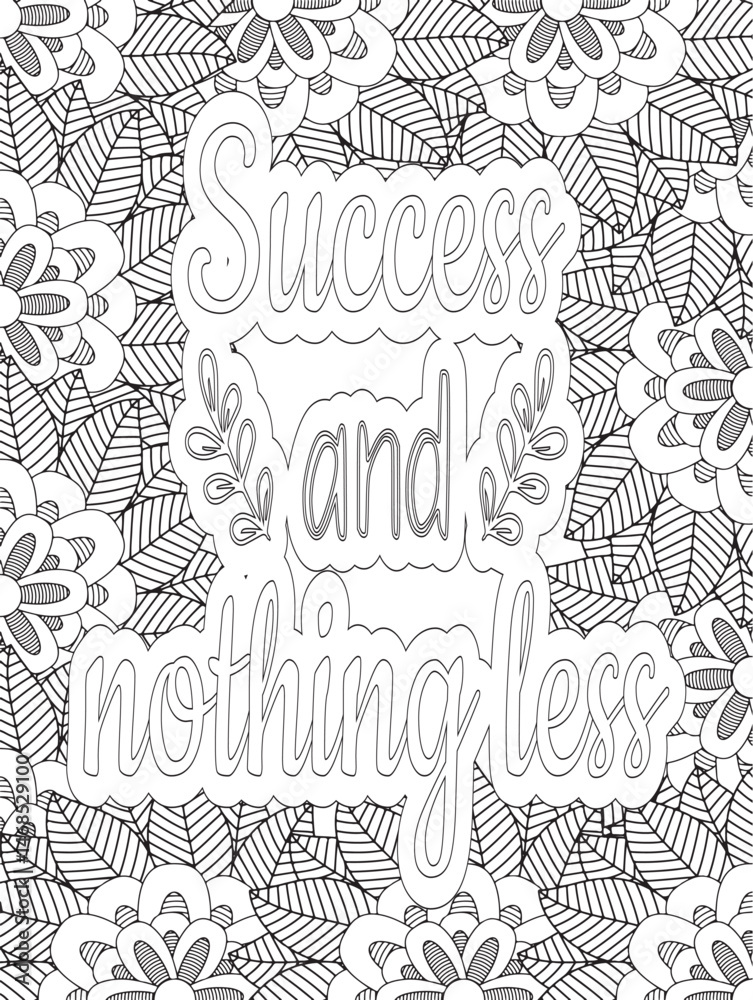 Naklejka premium Stress Relief Coloring Pages - Adult. Motivational Swear Words Coloring Pages. 