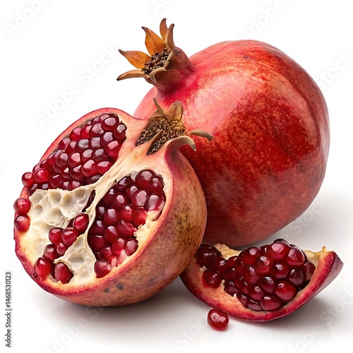 pomegranate isolated on white