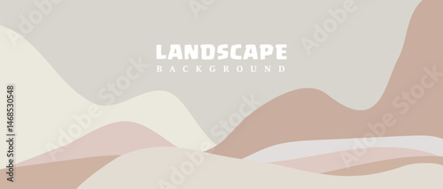 Abstract Pastel Landscape Background Soft Hills, Waves, and Neutral Tones