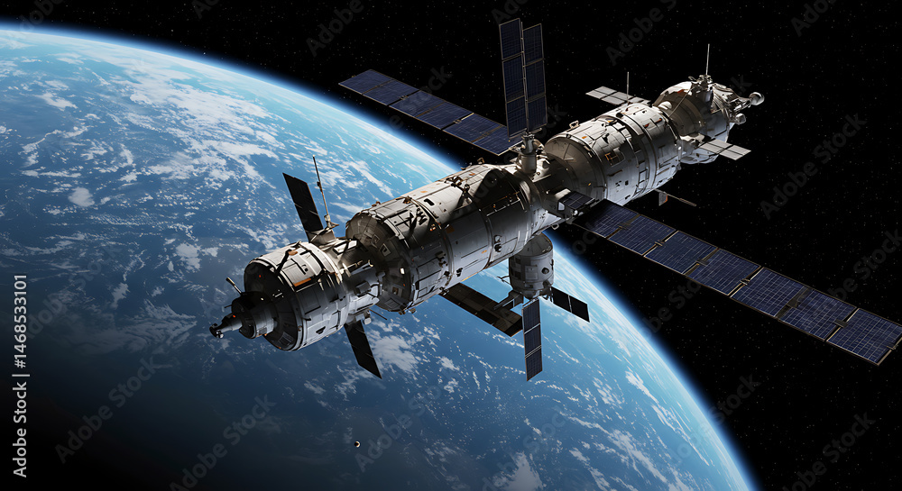 Space Station Orbiting Earth