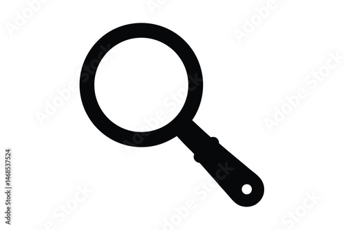 Magnifying glass silhouette vector, Search magnifying glass icon vector 