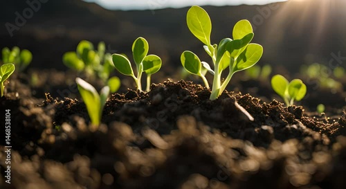 Spring sprouts in the ground