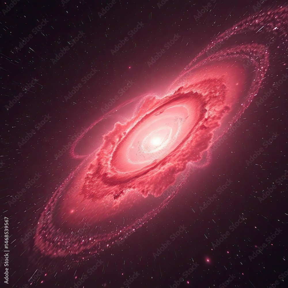 Naklejka premium A surreal infrared close-up of a galaxy in infrared tones, depicting stormy skies