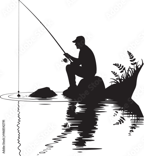 Man Fishing on a Boat Silhouette

Fisher with Rod and Big Catch Vector

Night Fishing Scene with Moonlight

Father and Son Fishing Silhouette

Fishing Adventure Wilderness Design