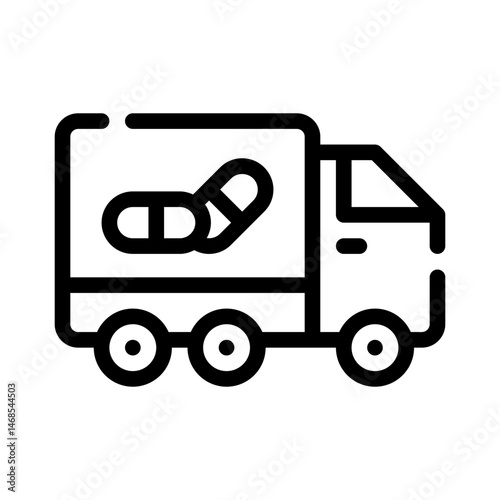 medicine delivery line icon
