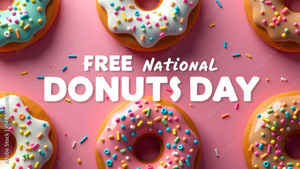 Celebrate Free National Donut Day with Colorful Sprinkles and Sweet Treats | Donuts Celebration Celebrate Free National Donut Day with Colorful Sprinkles and Sweet Treats | Donuts Celebration
