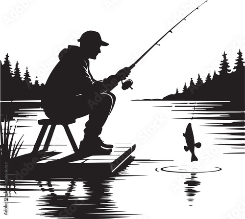 Fish Hunting Vector Bundle | Fishing Rod, Lure & Angler SVG Clipart for Outdoor & Sport Fishing Designs”