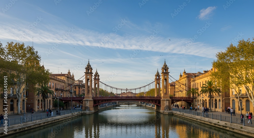Obraz premium Bridge Over River in City