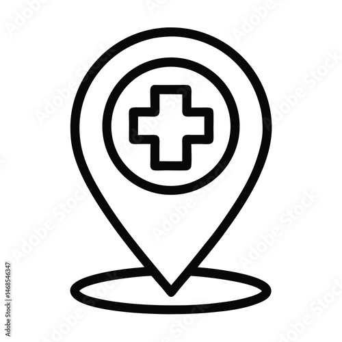 Medical Location Pin Icon