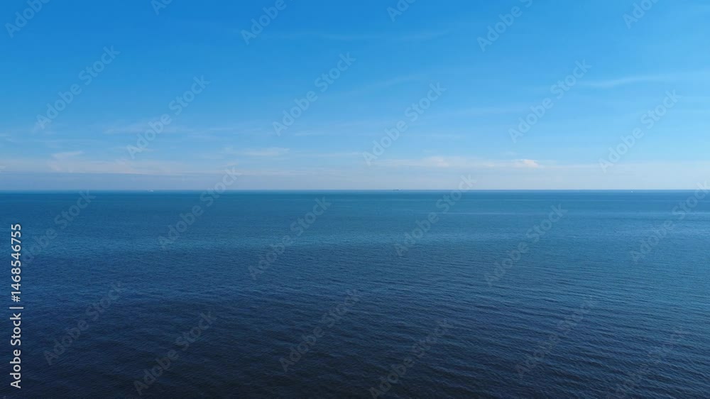 Descending drone view over calm sea in Montevideo Descending drone view over calm sea in Montevideo