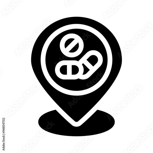pharmacy locator glyph icon