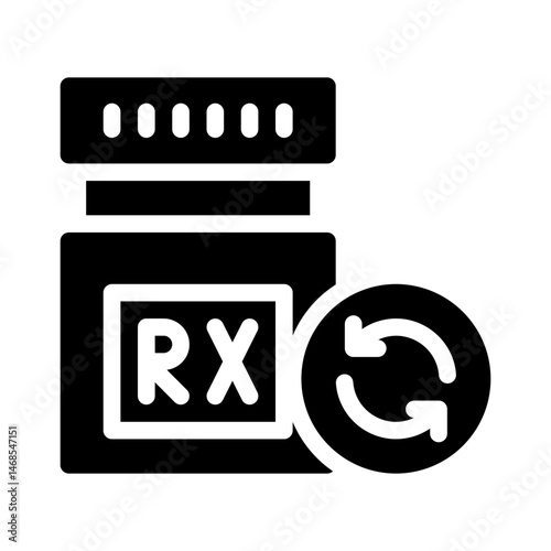 refill prescription glyph icon