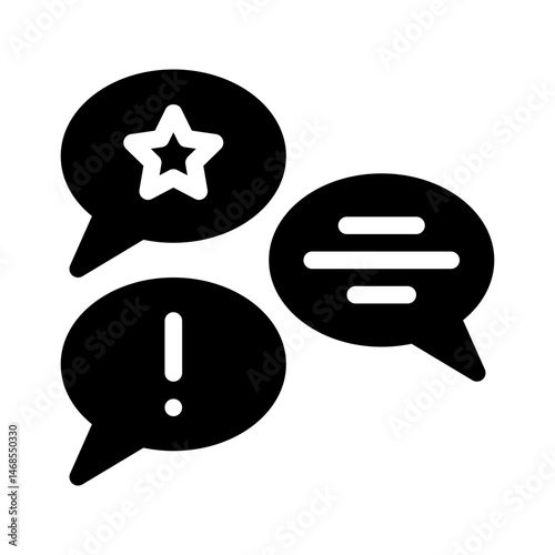 online customer feedback glyph icon
