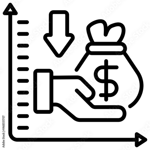 Budget Deficit Outline Icon