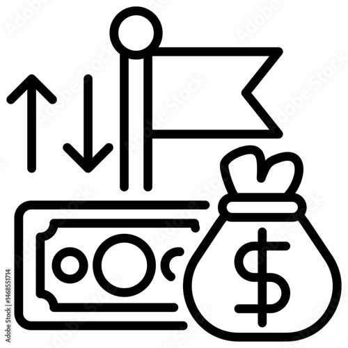 National Income Outline Icon