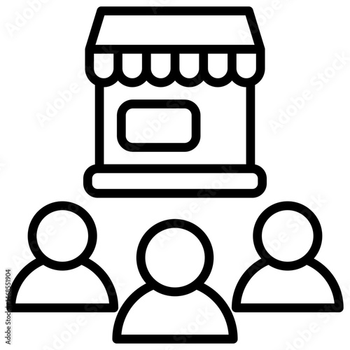 Free Market Outline Icon