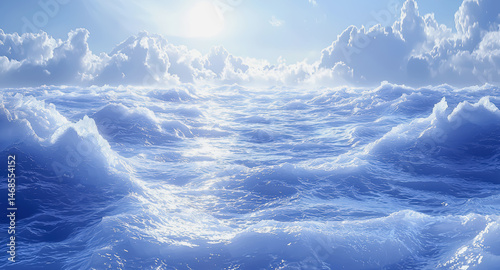 Winter glacial scene with softly muted azure gradients and intricate ice shelf textures, conveying the majestic tranquility of polar wilderness background jpg
