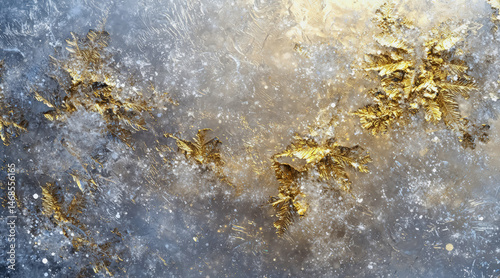 Winter starlit frost with delicate icy shadows and scattered star glimmers twinkling across a dark sapphire sky over a silent snowy landscape background jpg