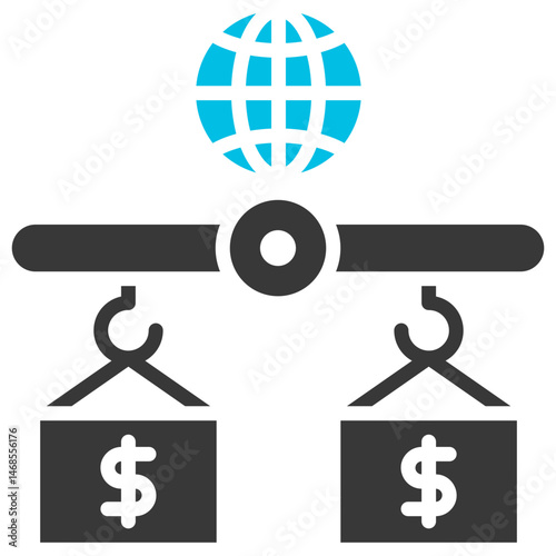Trade Balance Glyph Blue Grey Icon