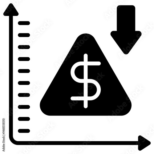 Stagflation Glyph Icon