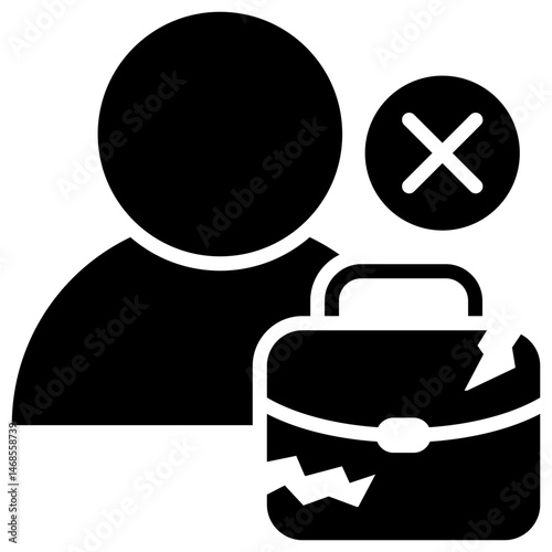 Unemployment Glyph Icon