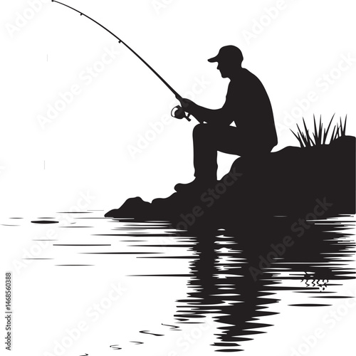 Fisherman Casting Line Silhouette

Big Catch – Fish on Hook Vector

Boat Fishing Adventure Silhouette Scene

Spearfisher in Action Silhouette Art

Lake Fishing Moment Vector Design