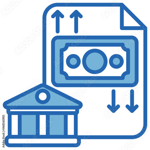 Devaluation Blue White Icon