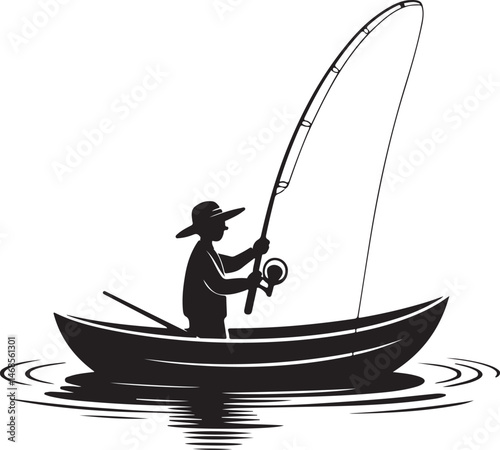 Fisherman Casting Line Silhouette

Big Catch – Fish on Hook Vector

Boat Fishing Adventure Silhouette Scene

Spearfisher in Action Silhouette Art

Lake Fishing Moment Vector Design