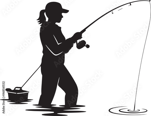 Fisherman Casting Line Silhouette

Big Catch – Fish on Hook Vector

Boat Fishing Adventure Silhouette Scene

Spearfisher in Action Silhouette Art

Lake Fishing Moment Vector Design