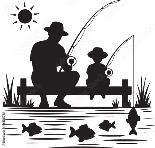 Fisherman Casting Line Silhouette

Big Catch – Fish on Hook Vector

Boat Fishing Adventure Silhouette Scene

Spearfisher in Action Silhouette Art

Lake Fishing Moment Vector Design