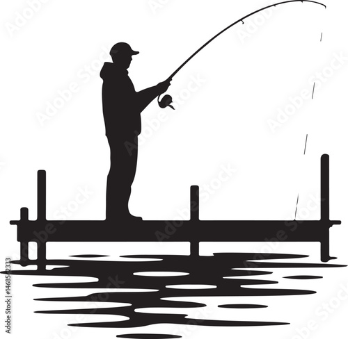 Fisherman Casting Line Silhouette

Big Catch – Fish on Hook Vector

Boat Fishing Adventure Silhouette Scene

Spearfisher in Action Silhouette Art

Lake Fishing Moment Vector Design