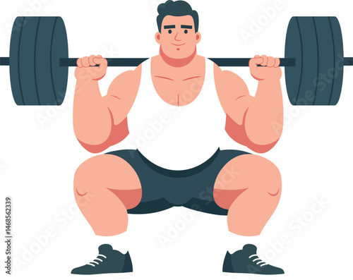Man Lifting Heavy Weight Training in Gym