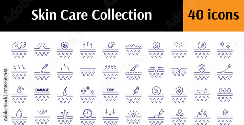 Simple Linear Icon of Skin Care. Minimalistic Linear Pictogram for Web and Graphic Design, Apps, Banners, Social Network and Cards