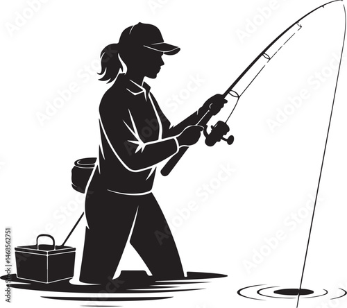 Fisherman Casting Line Silhouette

Big Catch – Fish on Hook Vector

Boat Fishing Adventure Silhouette Scene

Spearfisher in Action Silhouette Art

Lake Fishing Moment Vector Design