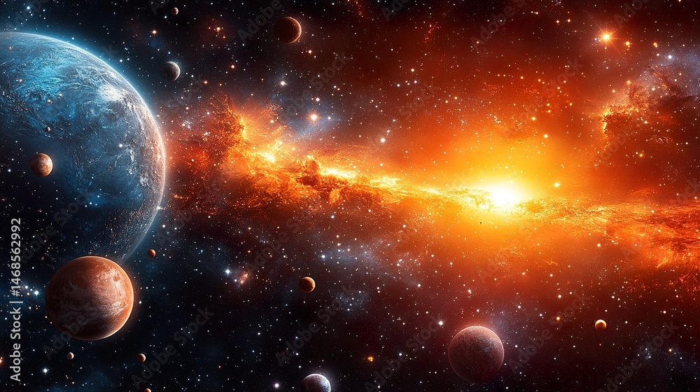 Naklejka premium earth and galaxy