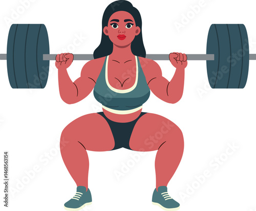 Female Athlete Training Weight Lifting in Gym