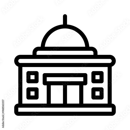 government building line icon